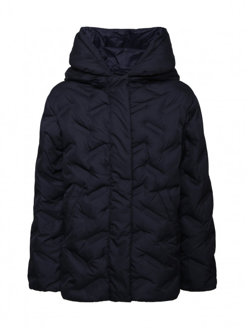 Стеганая куртка с капюшоном и карманами Emporio Armani - Общий вид