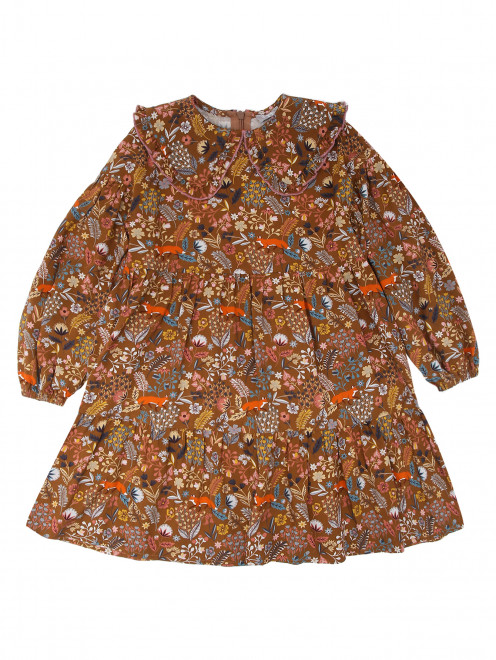 Хлопковое платье с цветочным узором Il Gufo - Общий вид