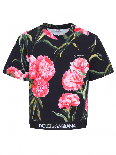 Футболка с цветочным узором Dolce & Gabbana - Общий вид