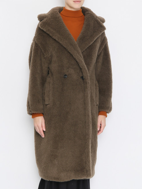 Пальто из шерсти свободного кроя с карманами Max Mara - МодельВерхНиз