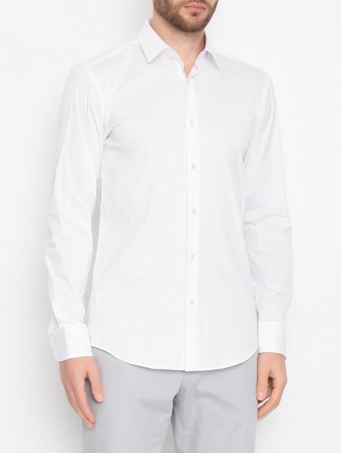 Рубашка из хлопка на пуговицах Hugo Boss - МодельВерхНиз