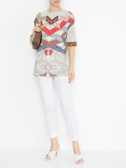 Блуза с узором с коротким рукавом Etro - МодельОбщийВид