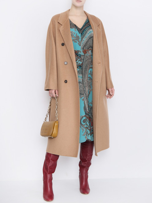 Пальто из шерсти с поясом Marina Rinaldi - МодельОбщийВид