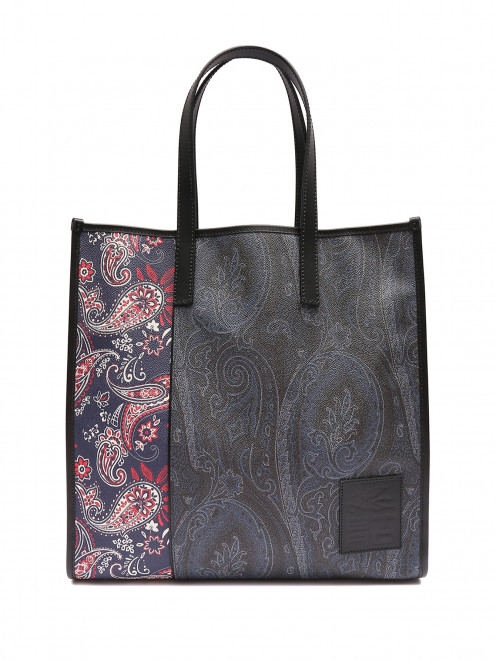 Комбинированная сумка-шоппер с узором Etro - Общий вид
