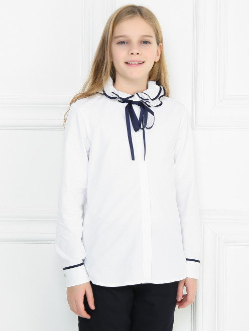 Блуза из хлопка с оборками Aletta Couture - МодельВерхНиз