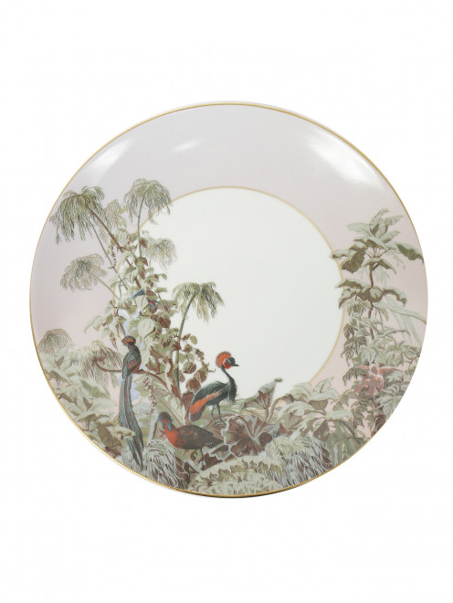 Тарелка из фарфора с рисунком и золотой каймой Haviland - Общий вид