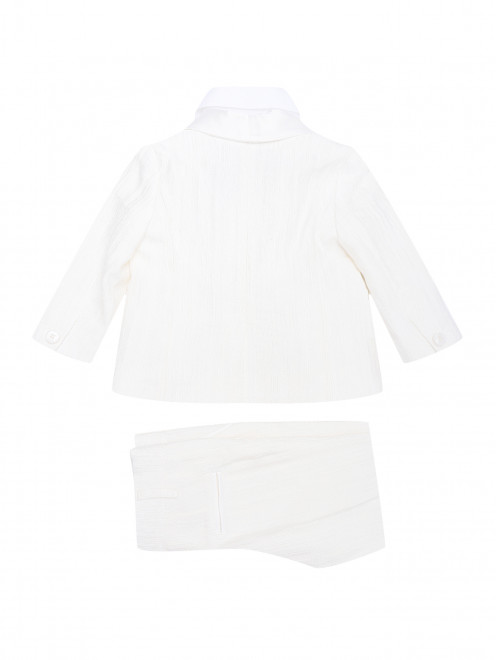Комплект из смеси льна и хлопка - пиджак,рубашка,брюки,бабочка Treapi - Обтравка1