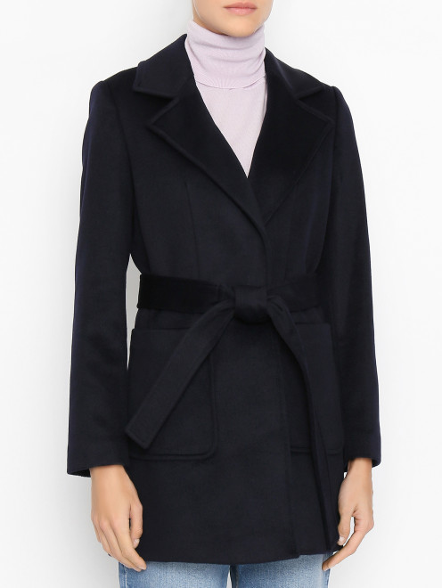 Укороченное пальто из шерсти с поясом Max&Co - МодельВерхНиз