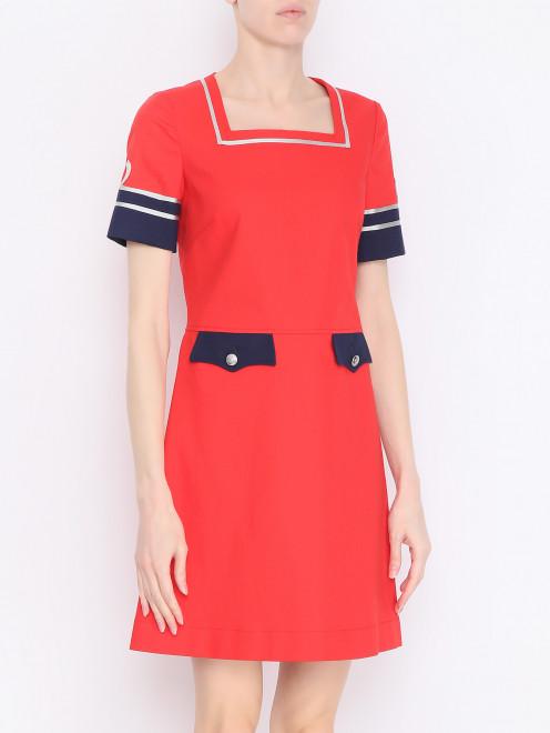 Платье из хлопка с коротким рукавом Moschino Boutique - МодельВерхНиз