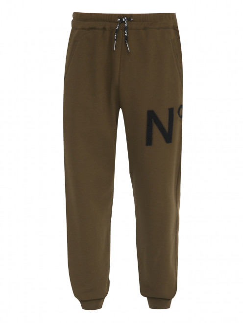 Трикотажные брюки с аппликацией N21 - Общий вид