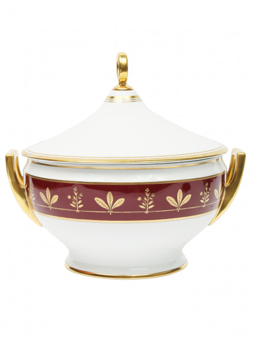 Супница из фарфора с узором и золотой окантовкой Ginori 1735 - Общий вид